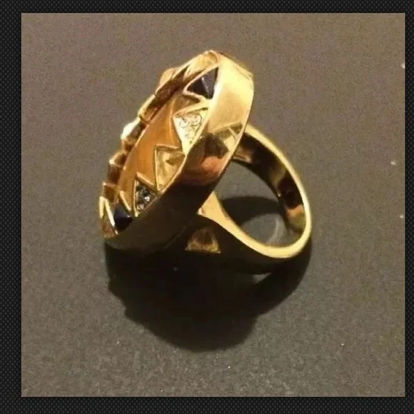 House Of Harlow Tigers Eye Geometric Ring Size 6 - Picture 3 of 3